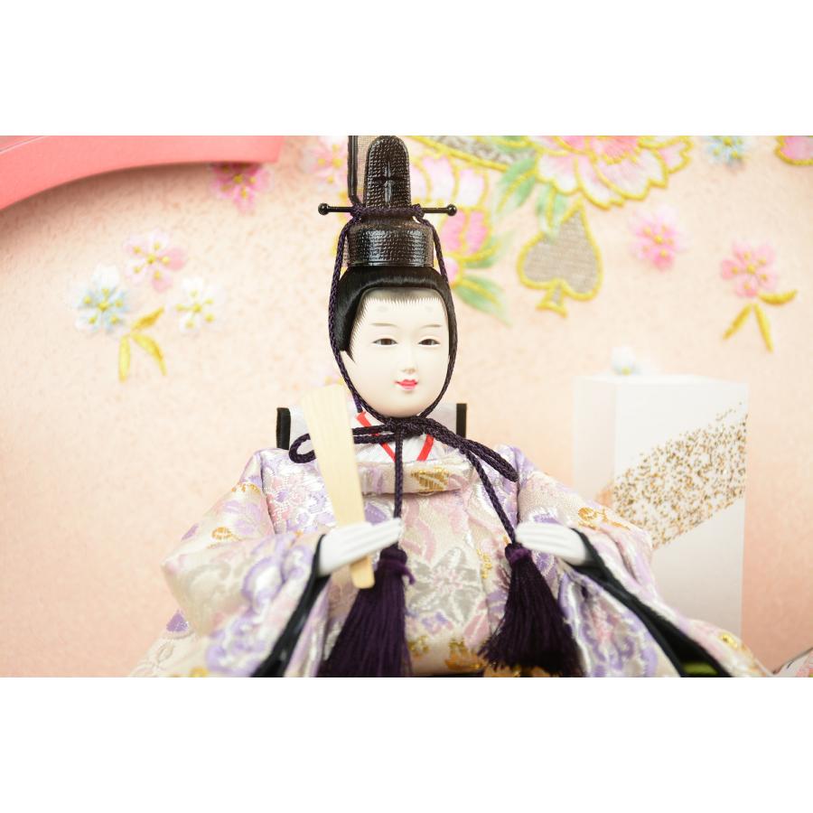 雛人形 平安道翠 親王飾り ケース 桜花 芥子二人 アクリルケース飾り