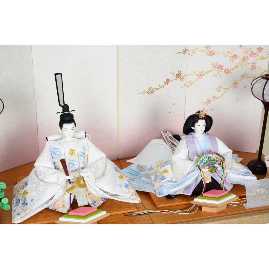 雛人形 左京 田村芙紗彦 親王飾り 京十番 遠山に縹牡丹と小桜 平台