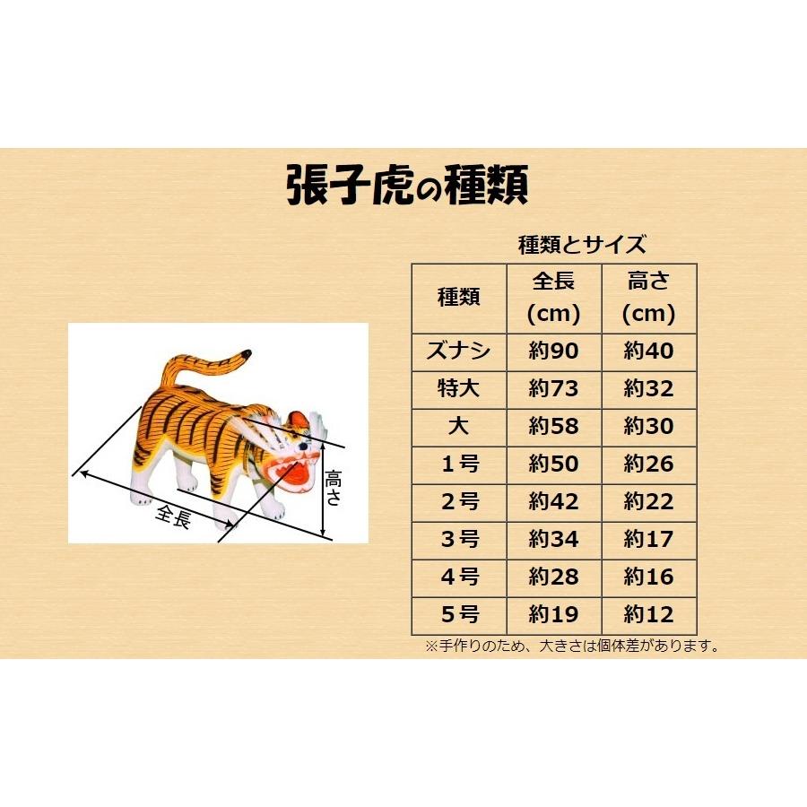 三宅人形店 張子の虎 4号 白虎 全長28cm 【張り子の虎】【張子虎】【首