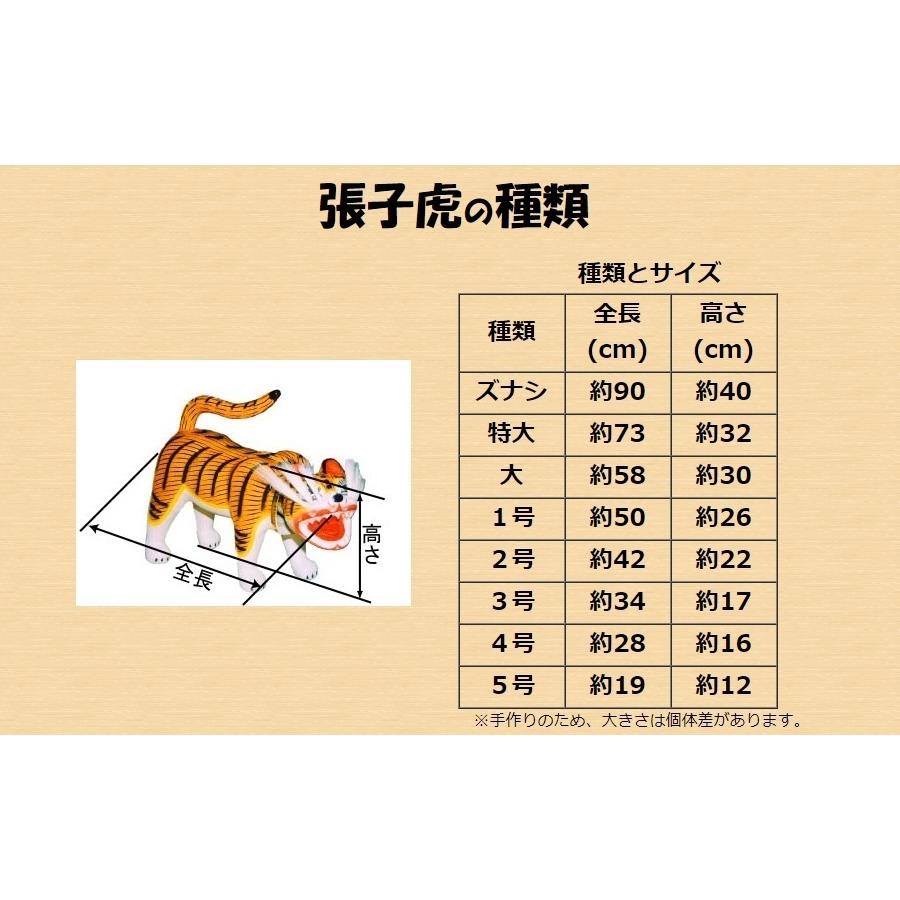 三宅人形店 張子の虎 3号 白虎 全長34cm 【張り子の虎】【張子虎】【首