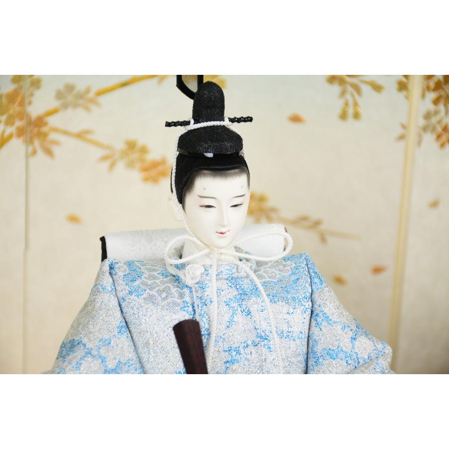 雛人形 左京 田村芙紗彦 限定製作品 親王飾り 京十番 縹菊華 平台 紬