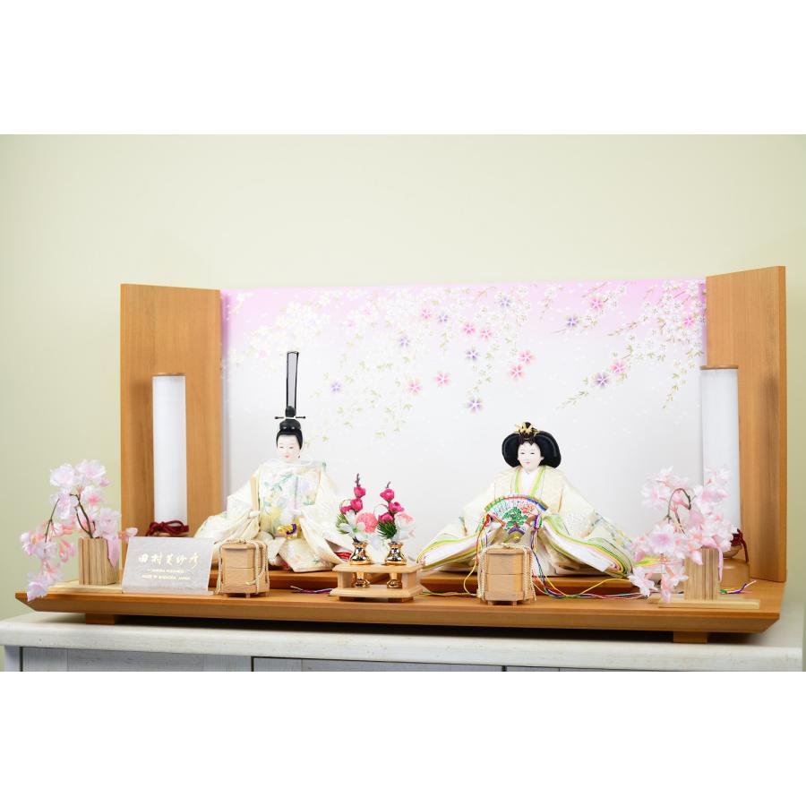 雛人形 左京 田村芙紗彦 親王飾り 京十一番 色々に輝く小花丸文 変則三