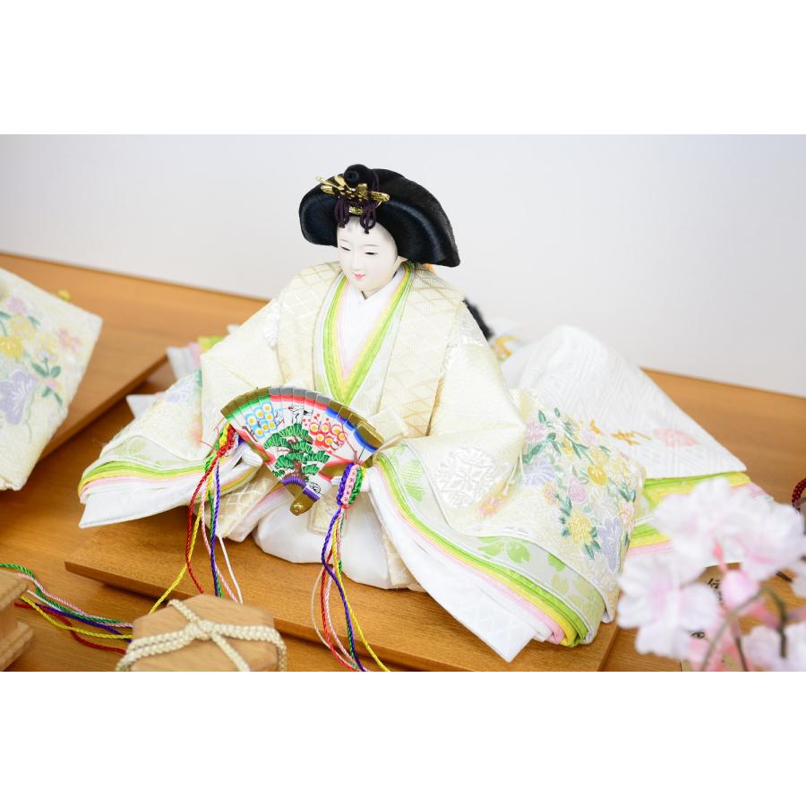 雛人形 左京 田村芙紗彦 親王飾り 京十一番 色々に輝く小花丸文 変則三