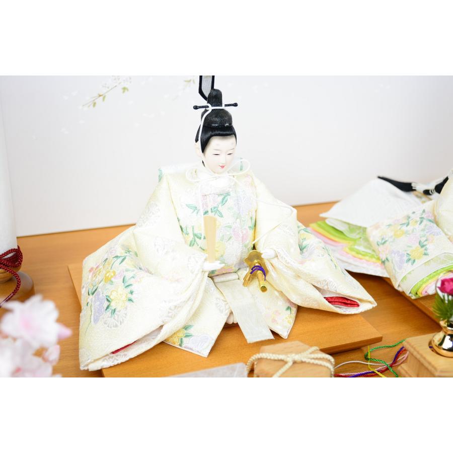 雛人形 左京 田村芙紗彦 親王飾り 京十一番 色々に輝く小花丸文 変則三