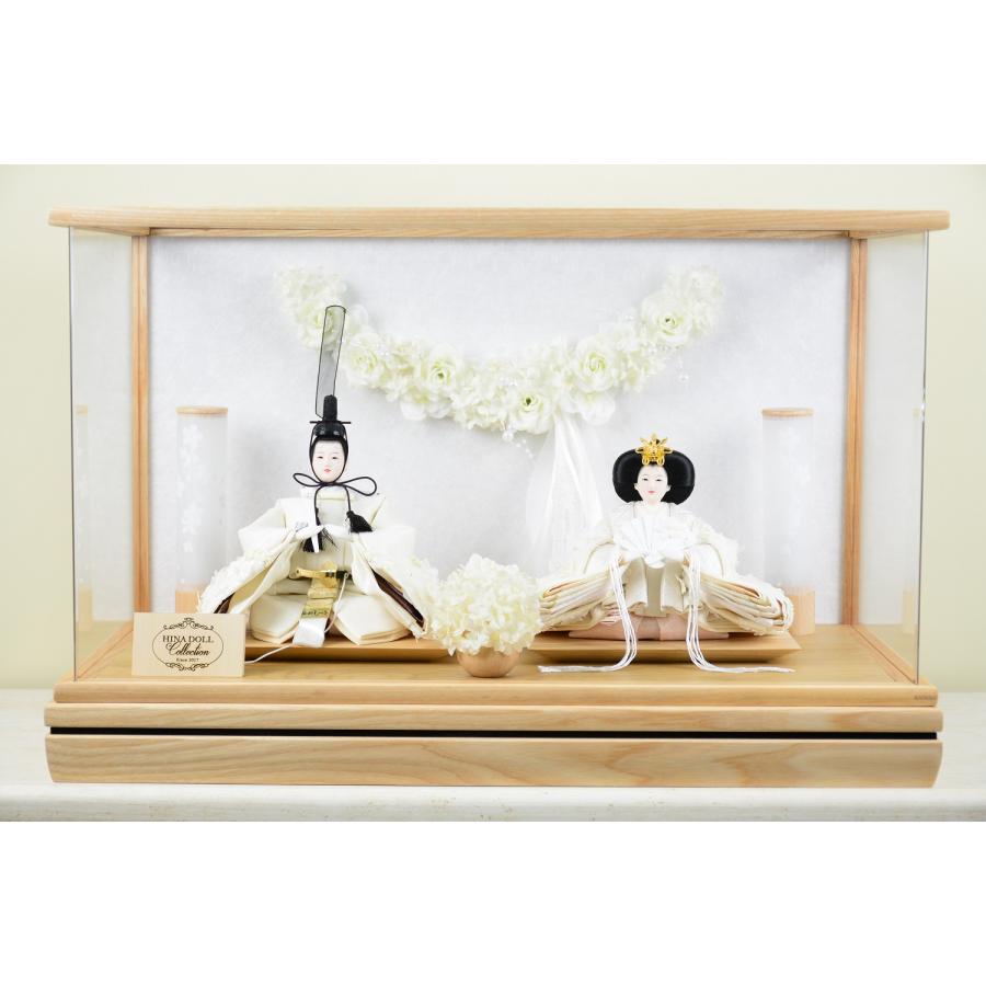 新品・雛人形 親王飾り 芥子二人 ライト付き ガラスケース入り 55800円