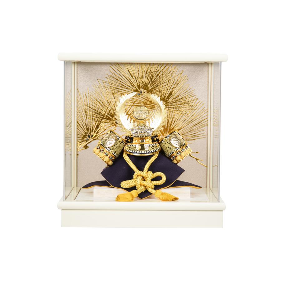 五月人形 兜飾り アクリルケース 徳川家康 虎 彫金 黒 シンプル 子どもの日