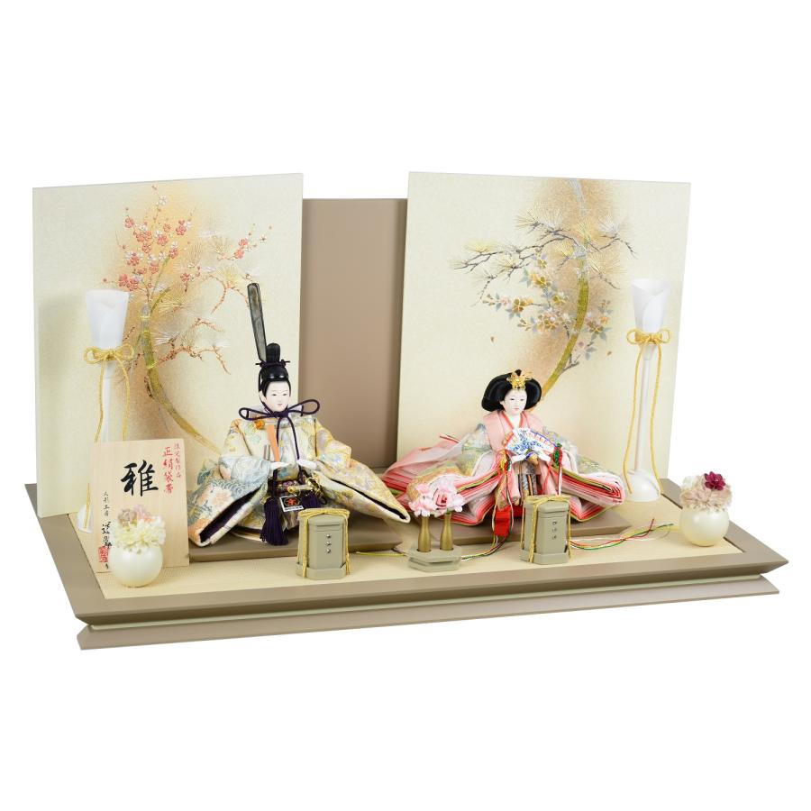 雛人形 平安道翠 親王 正絹帯 舞小三五親王 夢舞 平台 きらりモカ 幅