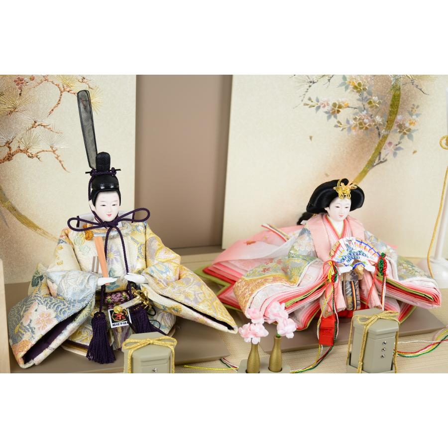 雛人形 平安道翠 親王 正絹帯 舞小三五親王 夢舞 平台 きらりモカ 幅