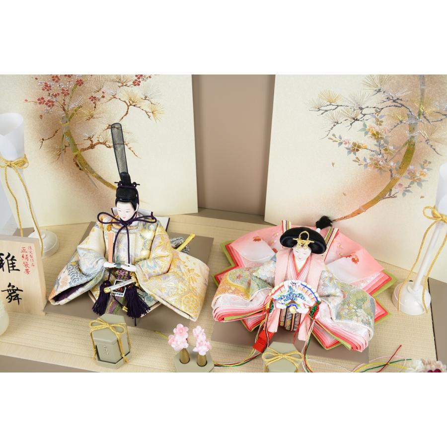 雛人形 平安道翠 親王 正絹帯 舞小三五親王 夢舞 平台 きらりモカ 幅
