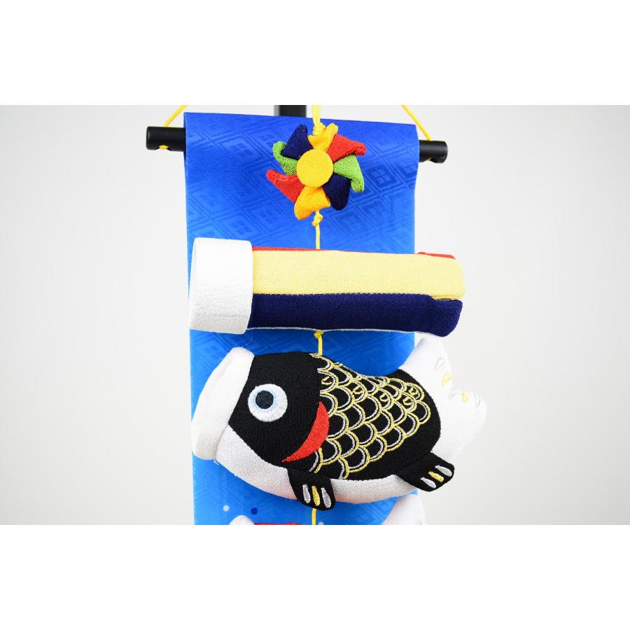 室内鯉のぼり台付セット ちりめん刺繍鯉飾り つるし鯉物語 A 高さ48cm