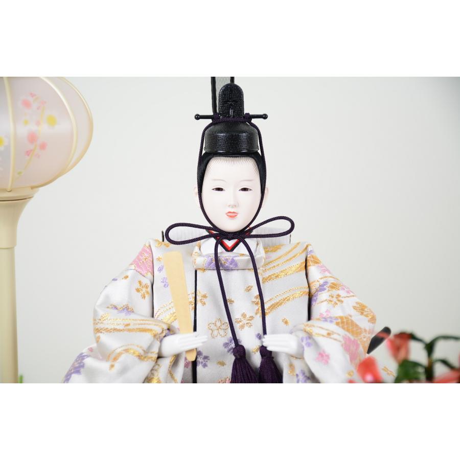 雛人形 新王飾り 雛人形 親王飾り 金襴 ケース飾り No.781 幅55cm 白 JS06322