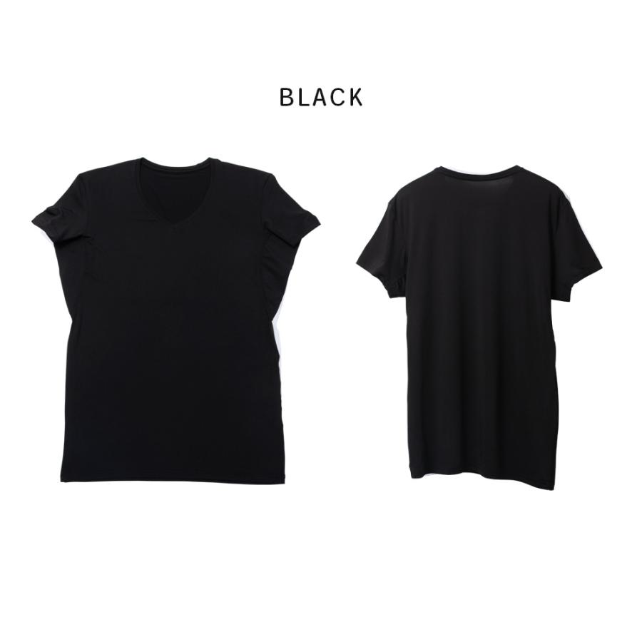四重構造 大容量 脇汗パッド 付き UVカット 吸汗速乾 ドライ ストレッチ Vネック Tシャツ 半袖 メンズ インナー 仕事着 作業着 M L LL 白/黒 12094 [CT-14] |  | 08