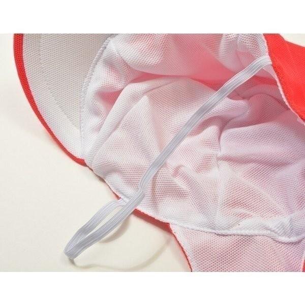 メッシュタイプ日除けたれ付き赤白帽子 紅白帽子 日よけフラップ付き 日よけカバー付き 男の子 女の子 赤/白 54-58cm 12600 [CT-12] |  | 03