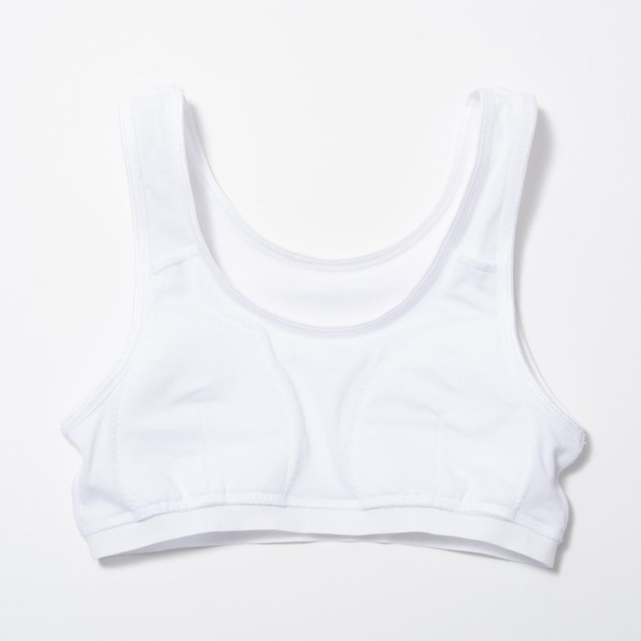 ソフトカップ付き ハーフトップ UVカット 制菌防臭 ドライ ストレッチ キッズ ジュニア 子供 下着 肌着 綿混 女の子 140 150 160 165 白/黒 33207 [SG-R] |  | 04