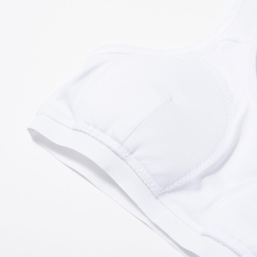 ソフトカップ付き ハーフトップ UVカット 制菌防臭 ドライ ストレッチ キッズ ジュニア 子供 下着 肌着 綿混 女の子 140 150 160 165 白/黒 33207 [SG-R] |  | 05