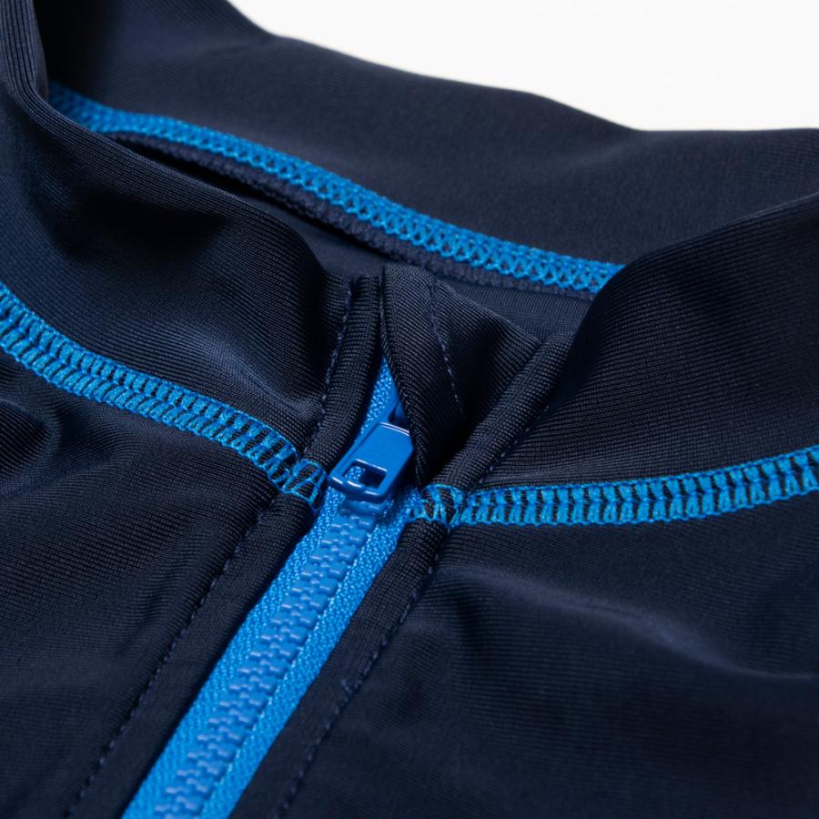 UVカット UPF50+ スクール水着 ラッシュガード 男の子 長袖 ジップ付き キッズ ジュニア 小学生 中学生 水泳 120 130 140 150 160 170 紺/黒 855502 [CT-08] |  | 03