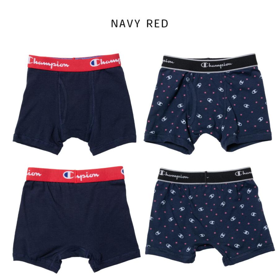 Champion 抗菌防臭 コットン ストレッチ ボクサーパンツ 2P 2枚組 前開き 下着 キッズ ジュニア 男の子 130 140 150 160 グレー/紺/黒 cb6et701 [BB-22] | Champion | 09