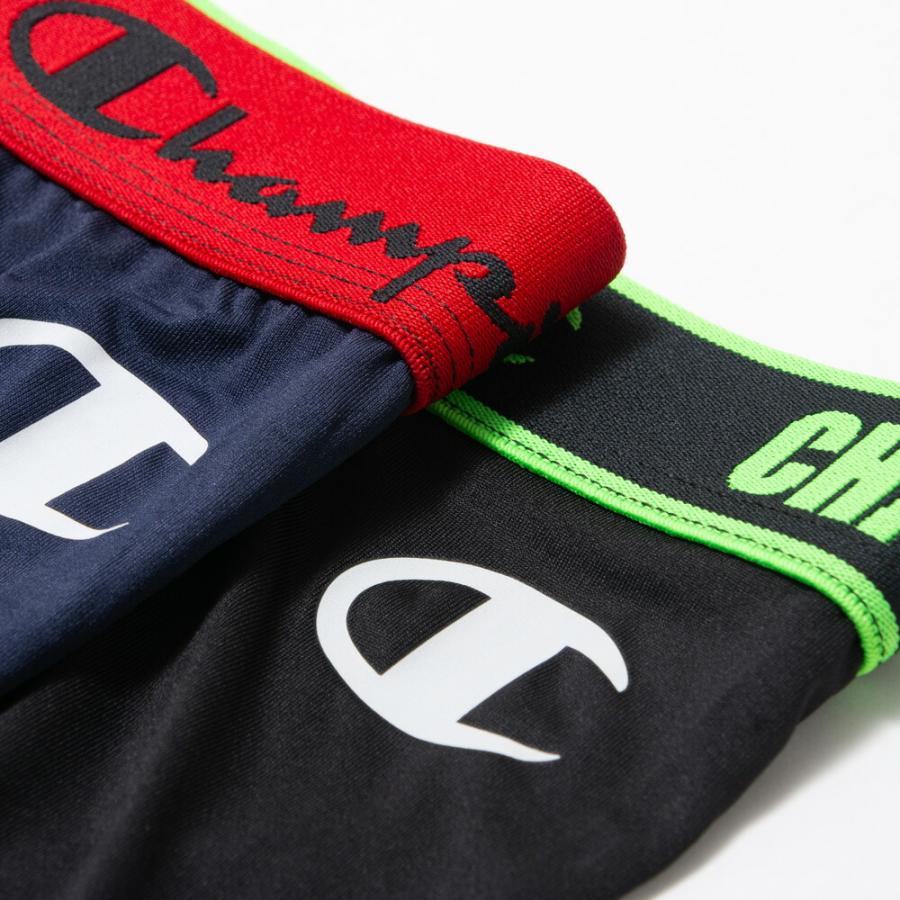 Champion チャンピオン 抗菌防臭 吸汗速乾 ドライ ボクサーパンツ 2P 2枚組 前開き 下着 キッズ ジュニア 男の子 130 140 150 160 紺/黒 ez701 [CT-08] | Champion | 05