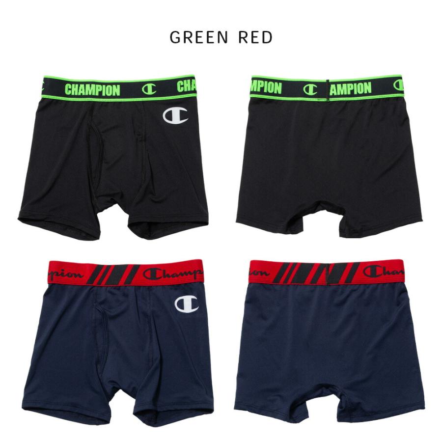 Champion チャンピオン 抗菌防臭 吸汗速乾 ドライ ボクサーパンツ 2P 2枚組 前開き 下着 キッズ ジュニア 男の子 130 140 150 160 紺/黒 ez701 [CT-08] | Champion | 09