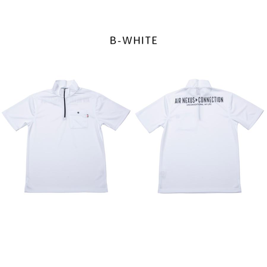 UVカット 接触冷感 ドライメッシュ ハーフジップ Tシャツ 半袖 メンズ