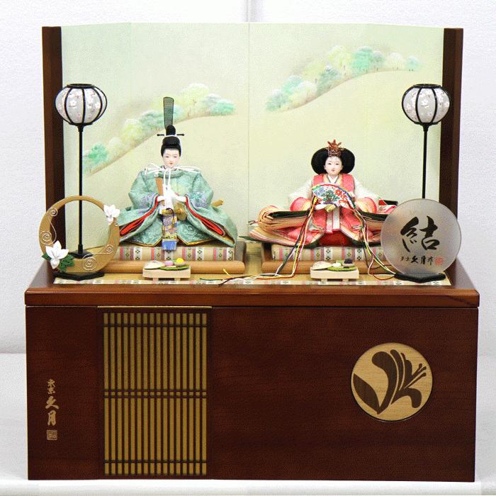 雛人形 コンパクト おしゃれ 久月 収納飾り 親王飾り 藤佳 結 夏若葉 4322 71hc 05 D 18 ひな人形 送料無料 国内即発送