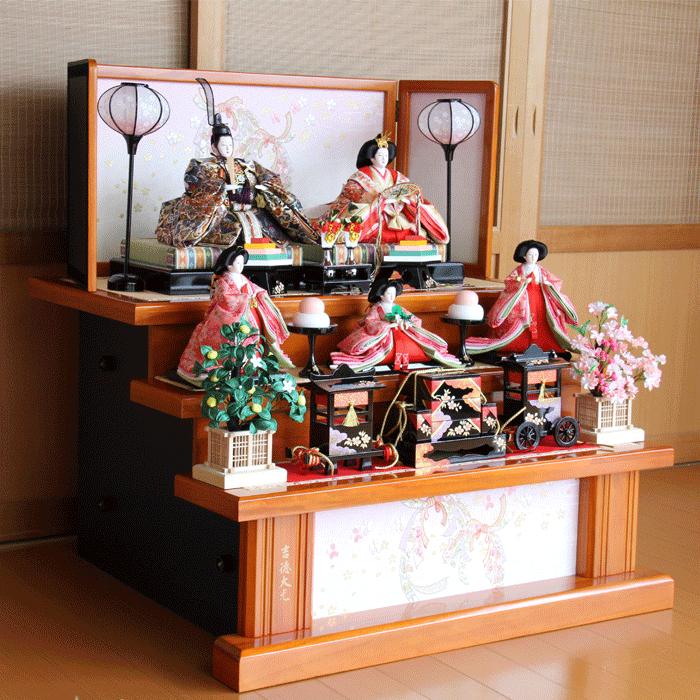 吉徳大光 雛人形 ひな人形 おしゃれ コンパクト 三段飾り 606-003