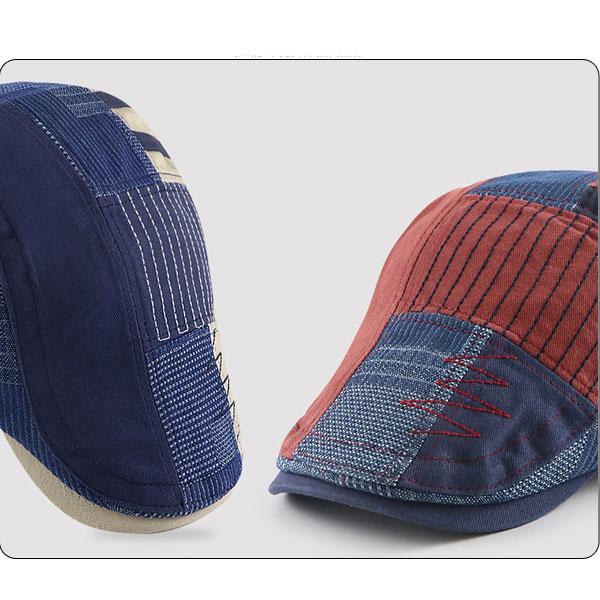 パッチワーク風 デニムパッチワーク マルチカラー ハンチング 帽子 キャップ カラフル ヴィンテージ コットンキャップ メンズ レディース HUNTING CAP 7145 |  | 07