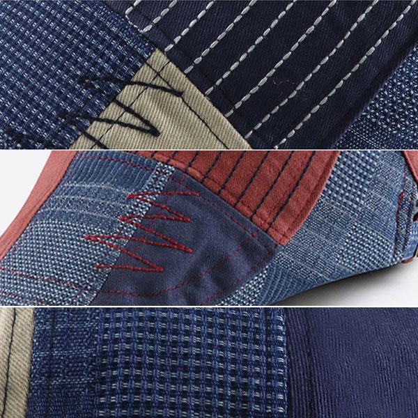 パッチワーク風 デニムパッチワーク マルチカラー ハンチング 帽子 キャップ カラフル ヴィンテージ コットンキャップ メンズ レディース HUNTING CAP 7145 |  | 08