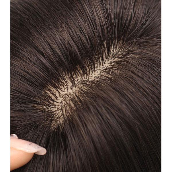 人毛 トップピース ストレート ヘアピース トップカバー 手植え 20cm 30cm 分け目 メッシュベース 部分ウィッグ 増毛部分かつら かつら つけ毛 WIG MGH 017 |  | 12