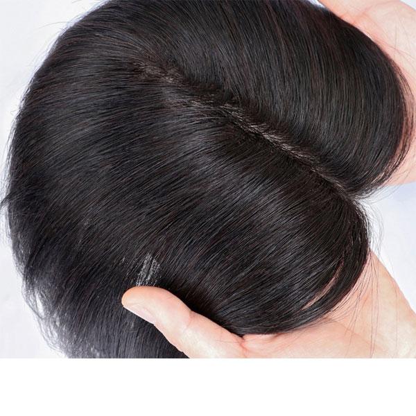 人毛 トップピース 25cm スキンベース(7*10cm)ストレート ワンレングス ヘアピース トップカバー 手植え 部分ウィッグ 増毛部分かつら つけ毛 WIG MGH 019 |  | 06