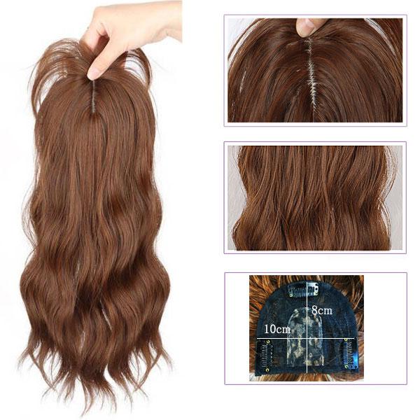 トップピース ボリューム 前髪ウィッグ ゆるカール ソバージュ つむじ センター分け ヘアトップピース トップカバー エクステ 付け毛 かつら WIG MG 012 |  | 08