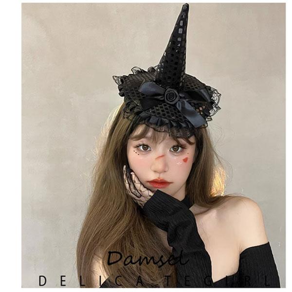 ハロウィン なりきり 魔女 ヘッドアクセサリー カチューシャ ヘッドドレス レース チュール 魔女帽 仮装 変装 コスプレ パーティー ACC 303 |  | 07