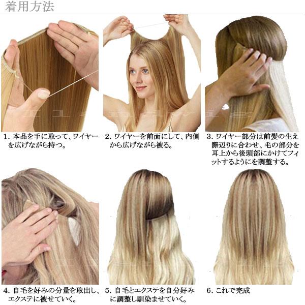 エクステ ストレート ステルスワイヤー ワイヤーエクステ ウィッグ