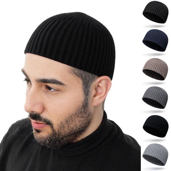 浅い ニット帽 ショートワッチ イスラム帽 浅めビーニー ニットキャップ 帽子 無地 ビーニー メンズ レディース KNIT CAP 4020 | 