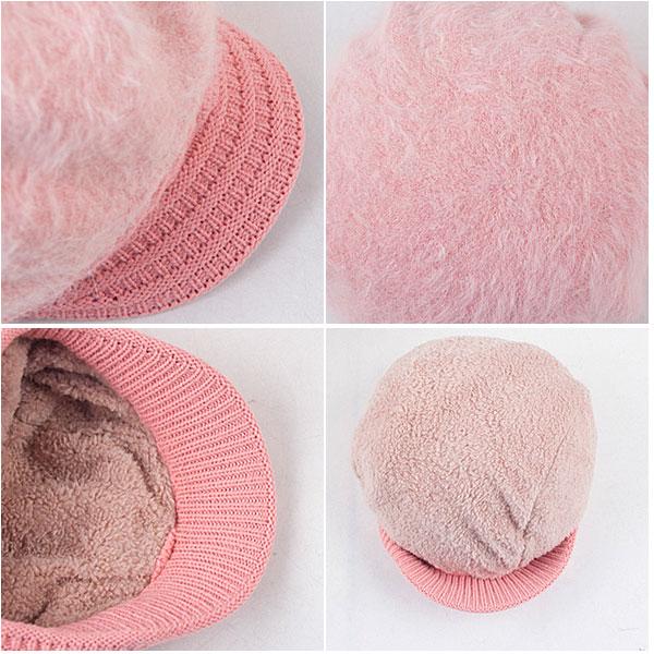 ニット帽 レディース ファー ニットキャスケット 帽子 つば付き 厚手 ボア ニットキャップ 毛足長め ラビットファー ふわふわ もこもこ 秋 冬 KNIT CAP 4003 |  | 10