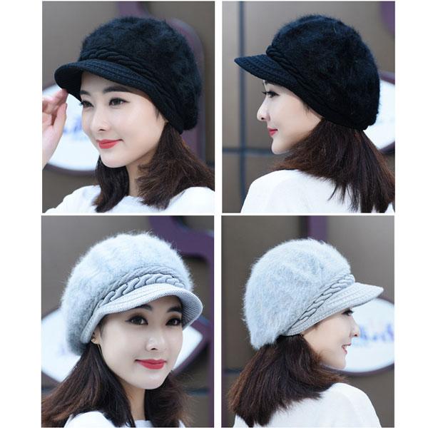 ニット帽 レディース ファー ニットキャスケット 帽子 つば付き 厚手 ボア ニットキャップ 毛足長め ラビットファー ふわふわ もこもこ 秋 冬 KNIT CAP 4003 |  | 12