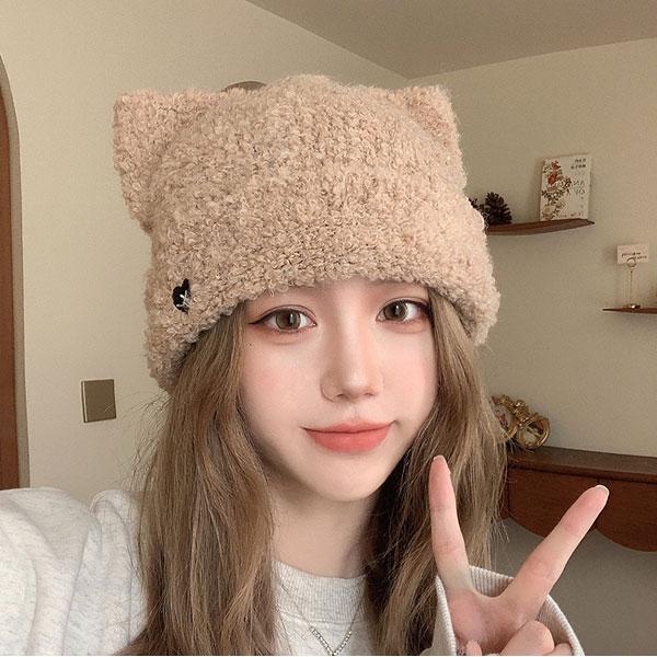 ニット帽 猫耳 もこもこ ネコ耳 キャップ ニット ニットキャップ フリース 刺しゅう 猫ミミ ねこみみ レディース KNIT CAP 4954 |  | 12