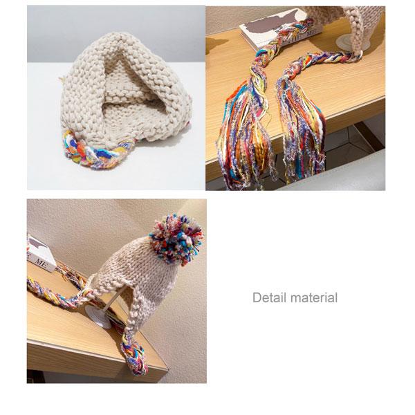 ニット帽 あご紐付きニット帽 タッセル帽子 S M 無地 ポンポンニットキャップ 親子サイズ メンズ レディース 子ども用 キッズ 帽子 秋 冬 CAP 4971 |  | 08
