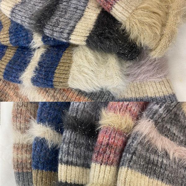 ニット帽 柔らか ファーmix ラメ ニットキャップ 暖かい 秋冬 帽子 ワッチキャップ ビーニー  レディース(女性用) KNIT CAP4955 |  | 07