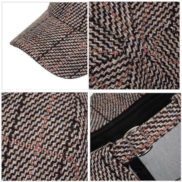 キャップ 野球帽 秋冬 チェック柄 ステッチ フェルト トラッド オシャレキャップ メンズ レディース CAP 5025 |  | 09