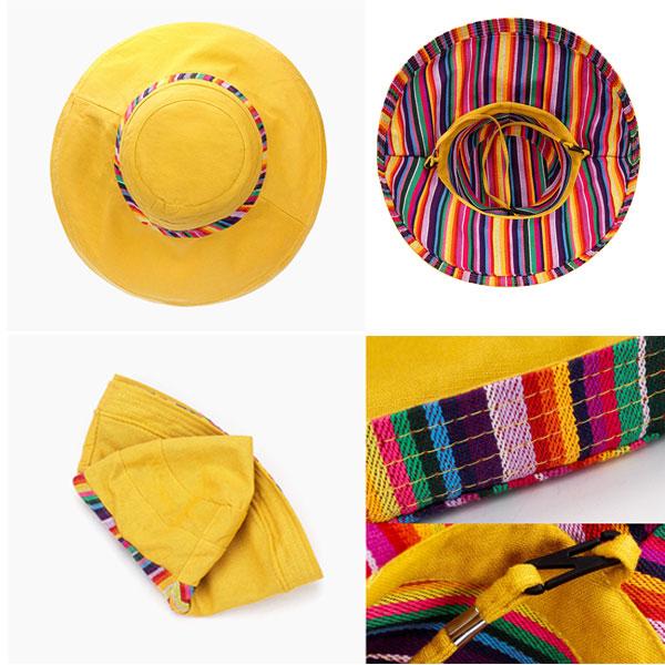 つば広ハット コットン リバーシブル エスニック 日除け帽子 無地 プリント 紫外線防止 大きめつば レディース 春 夏 秋 HAT 1597 |  | 12