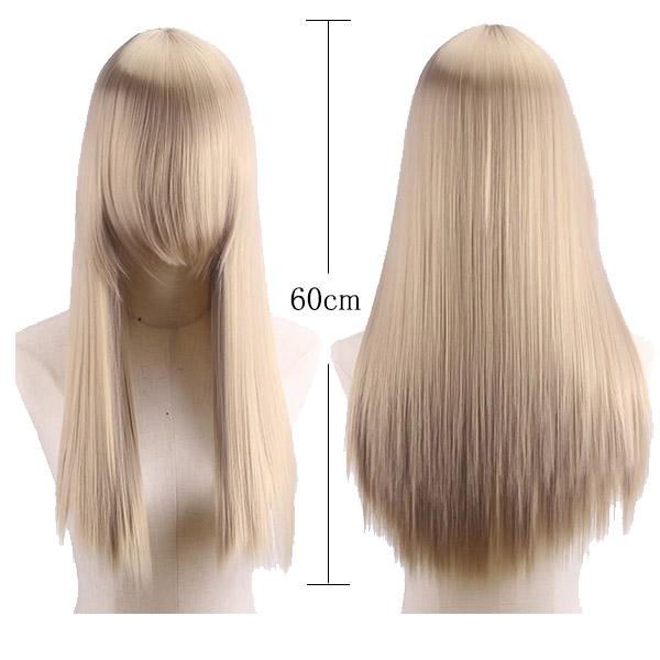 フルウィッグ ロング ストレート 長め前髪 60cm ウィッグ フル 全頭