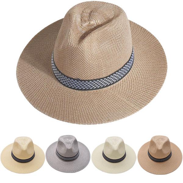 麦わら帽子風 中折れ つば広 リボン付 帽子 軽量ハット 通気性 ツバ広 UVカット 暑さ対策 日よけ メンズ レディース 春 夏 HAT 6567 | 