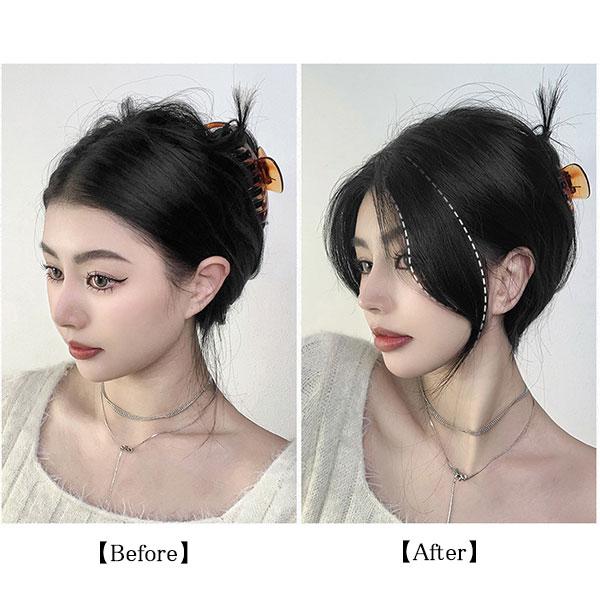 サイドバング 2本セット 前髪ウィッグ 姫毛 バングヘア エクステ ウイッグ エクステンション 付け毛 つけ毛 MG 001f |  | 13