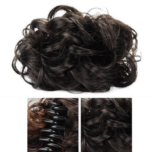 お団子ヘア バンスクリップ おだんご ポイントウィッグ ふんわり カール エクステ 部分ウィッグ かつら つけ毛 アップヘア カツラ WIG BUN 007 |  | 06