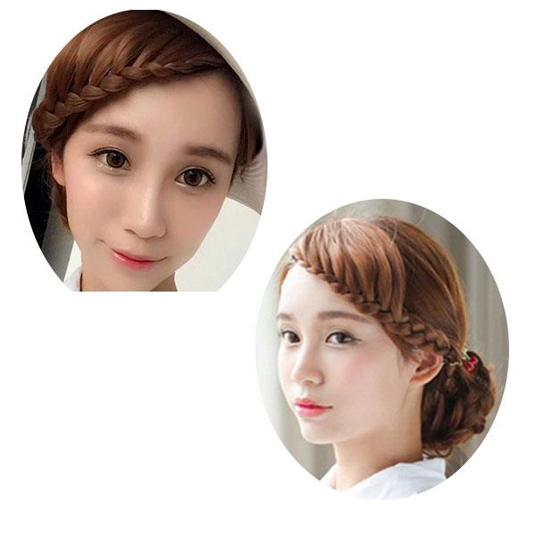 三つ編み 前髪ウィッグ サイドバング バングヘア サイドヘア