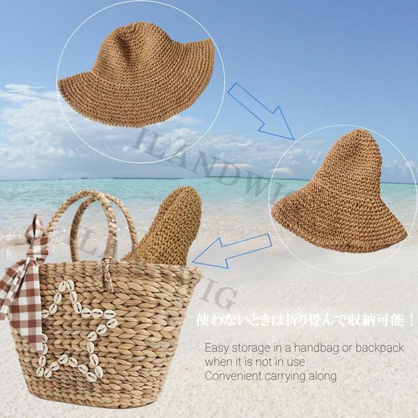 麦わら帽子 ストローハット つば広 南国風 コンパクト 日焼け対策 ペーパーハット つば広 UVカット 紫外線カット 折り畳み アウトドア バカンス CAP6630 |  | 06