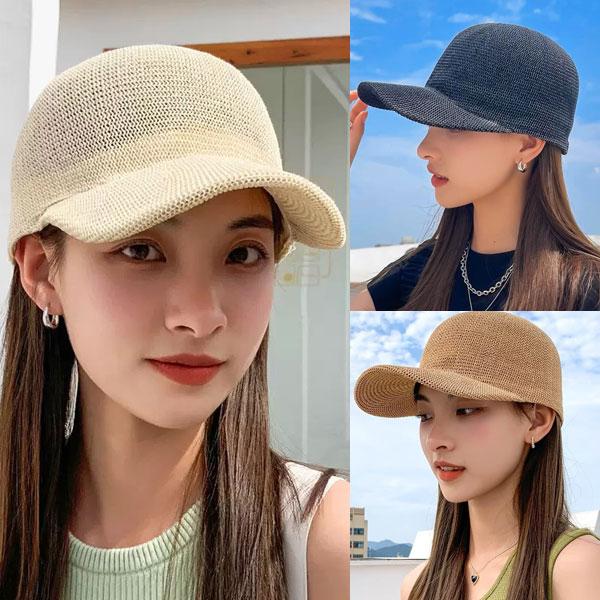 ペーパーストロー 麦わら風 ベースボールキャップ ナチュラル 帽子