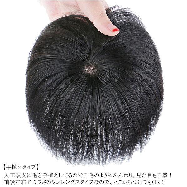 人毛 トップピース ワンレングス ヘアピース 手植え マシンメイド つむじ 人工皮膚 部分ウィッグ トップカバー 増毛部分かつら 前髪ウィッグつけ毛 WIG MGH 010 |  | 03