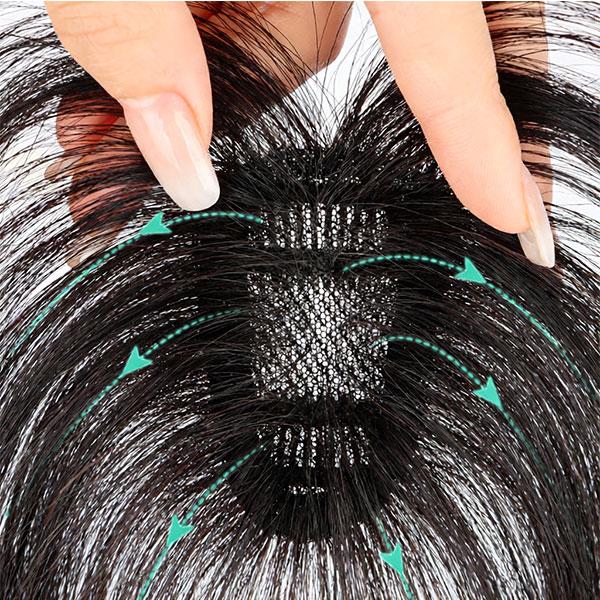 人毛 トップピース ストレート ヘアピース トップカバー 手植え 25cm ワンレン 前髪付き 部分ウィッグ 増毛部分かつら ウイッグ かつら つけ毛 WIG MGH 026 |  | 02